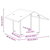 Produktbild för Skorstenhuv Silver 60 x 60 x 38 cm Rostfritt stål