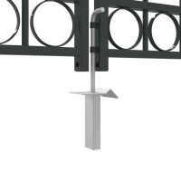 Produktbild för Staketgrind ASSEN 301 x 175,5 cm Stål Grå Låsbar