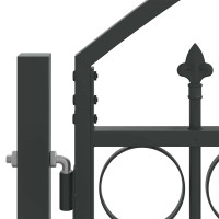 Produktbild för Staketgrind ASSEN 301 x 200 cm Stål Grå Låsbar