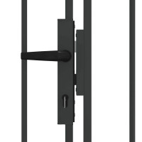 Produktbild för Staketgrind ASSEN 301 x 200 cm Stål Grå Låsbar