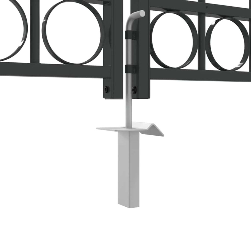 Produktbild för Staketgrind ASSEN 301 x 200 cm Stål Grå Låsbar