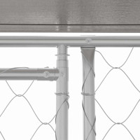 Produktbild för Hundbur med tak Silver 200 x 200 x 258 cm Stål och PE