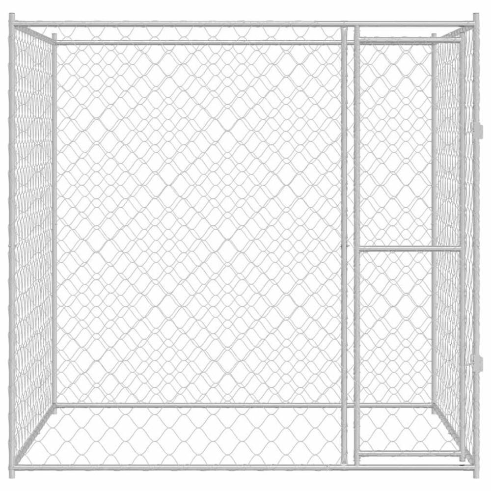 Produktbild för Hundbur Silver 200 x 200 x 200 cm Galvaniserat Stål