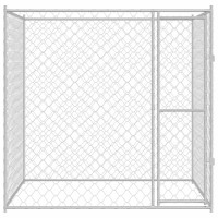 Produktbild för Hundbur Silver 200 x 200 x 200 cm Galvaniserat Stål