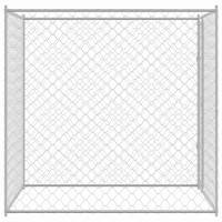 Produktbild för Hundbur Silver 200 x 200 x 200 cm Galvaniserat Stål