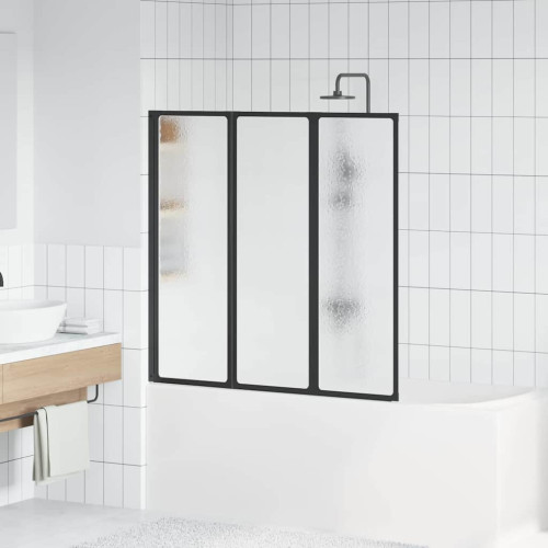 vidaXL Duschvägg Svart 120 x 2 x 117 cm Aluminium och PP
