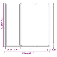 Produktbild för Duschvägg Svart 120 x 2 x 117 cm Aluminium och PP
