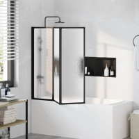 Produktbild för Duschvägg Svart 120 x 2 x 117 cm Aluminium och PP