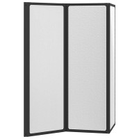Produktbild för Duschvägg Svart 120 x 2 x 117 cm Aluminium och PP
