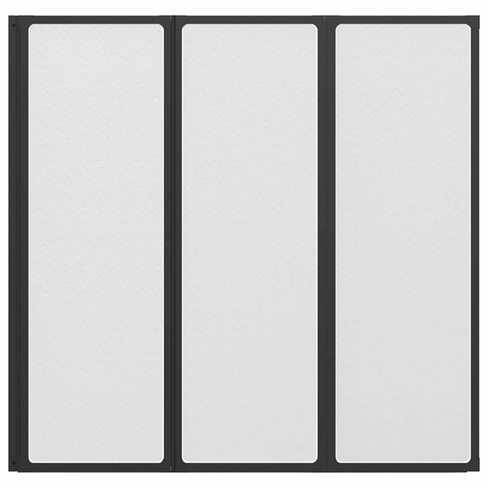 Produktbild för Duschvägg Svart 120 x 2 x 117 cm Aluminium och PP