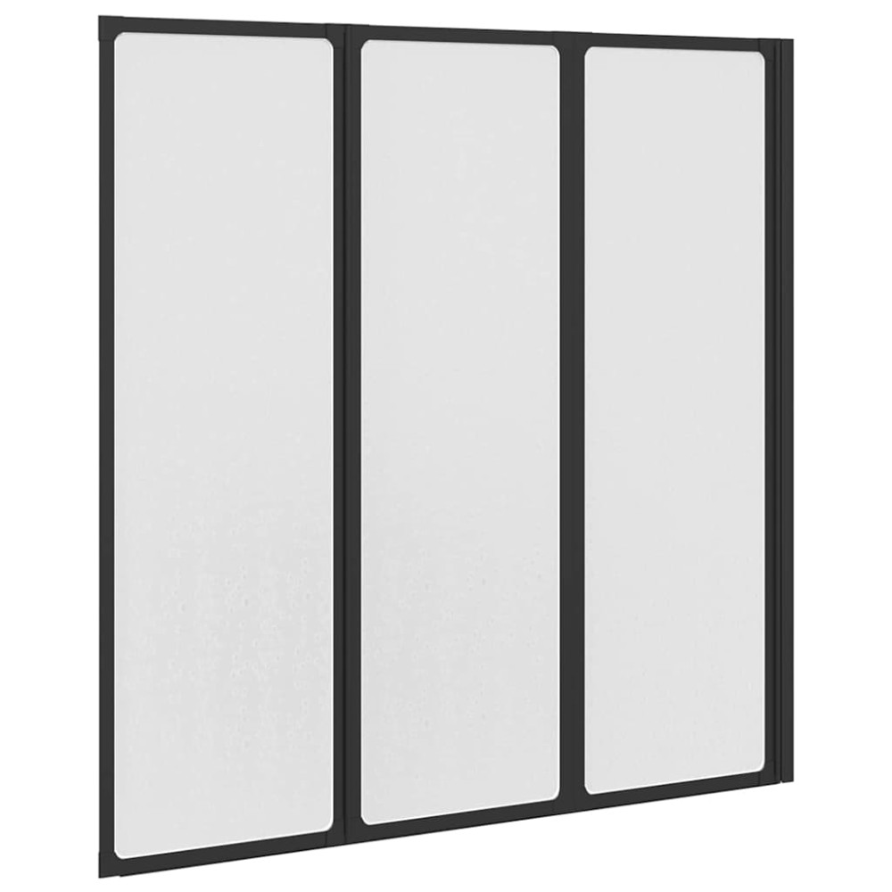Produktbild för Duschvägg Svart 120 x 2 x 117 cm Aluminium och PP