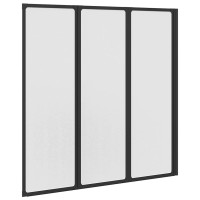 Produktbild för Duschvägg Svart 120 x 2 x 117 cm Aluminium och PP