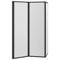 Produktbild för Duschvägg Svart 132 x 2 x 140 cm Aluminium och PP