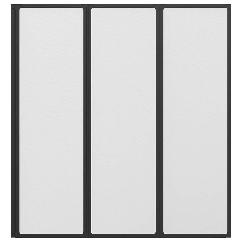 Produktbild för Duschvägg Svart 132 x 2 x 140 cm Aluminium och PP