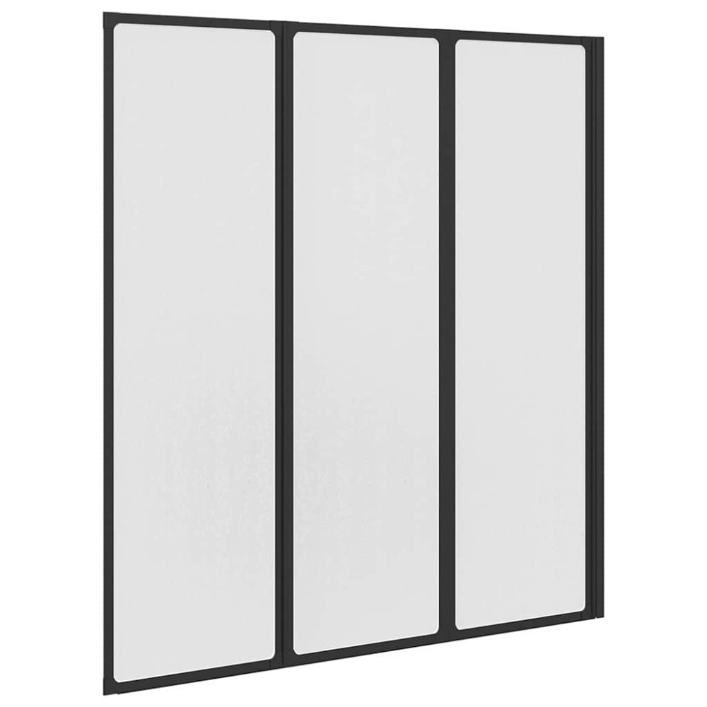 Produktbild för Duschvägg Svart 132 x 2 x 140 cm Aluminium och PP