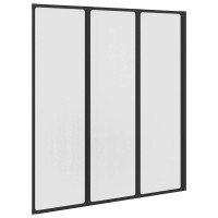 Produktbild för Duschvägg Svart 132 x 2 x 140 cm Aluminium och PP