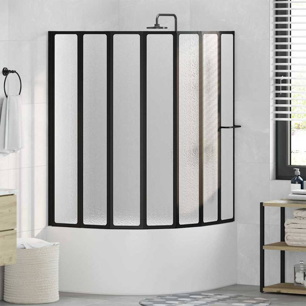 Produktbild för Duschvägg Svart 168 x 140 cm Aluminium