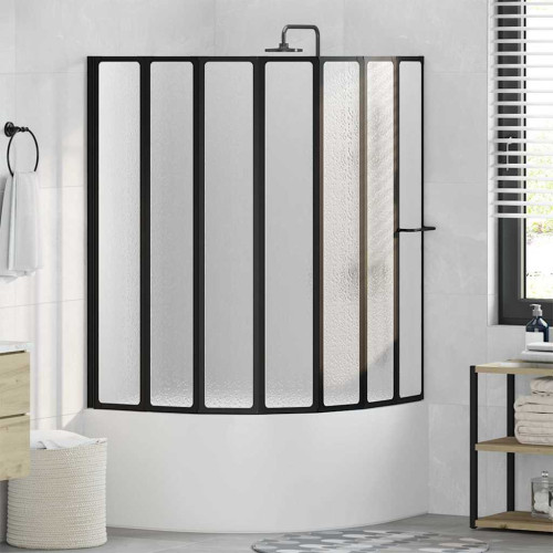 vidaXL Duschvägg Svart 168 x 140 cm Aluminium