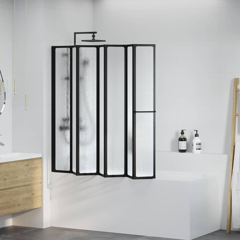 Produktbild för Duschvägg Svart 168 x 140 cm Aluminium