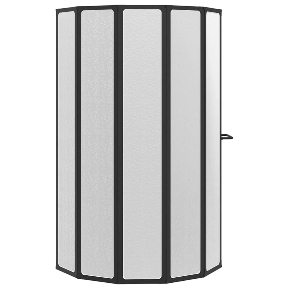 Produktbild för Duschvägg Svart 168 x 140 cm Aluminium