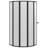 Produktbild för Duschvägg Svart 168 x 140 cm Aluminium