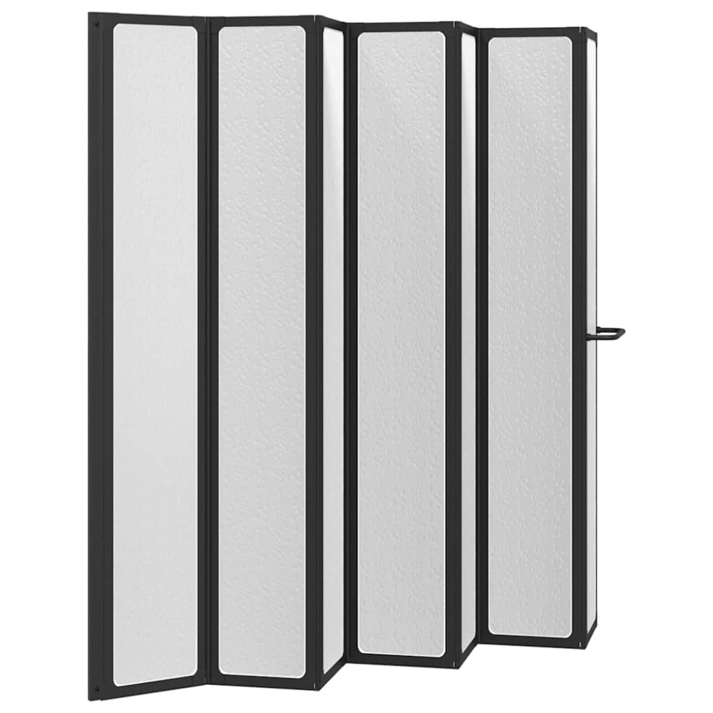 Produktbild för Duschvägg Svart 168 x 140 cm Aluminium