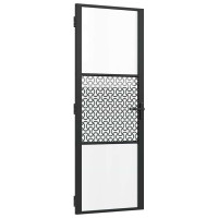 Produktbild för Glasdörr Fiskfjäll Svart 76 x 3,5 x 201,5 cm Aluminium