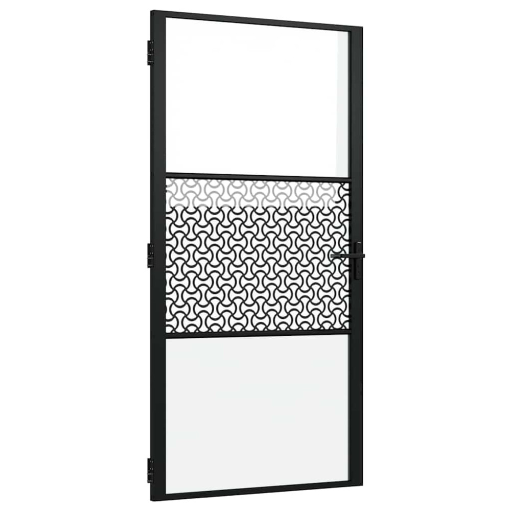 Produktbild för Glasdörr Fiskfjäll Svart 102,5 x 3,5 x 201,5 cm Aluminium