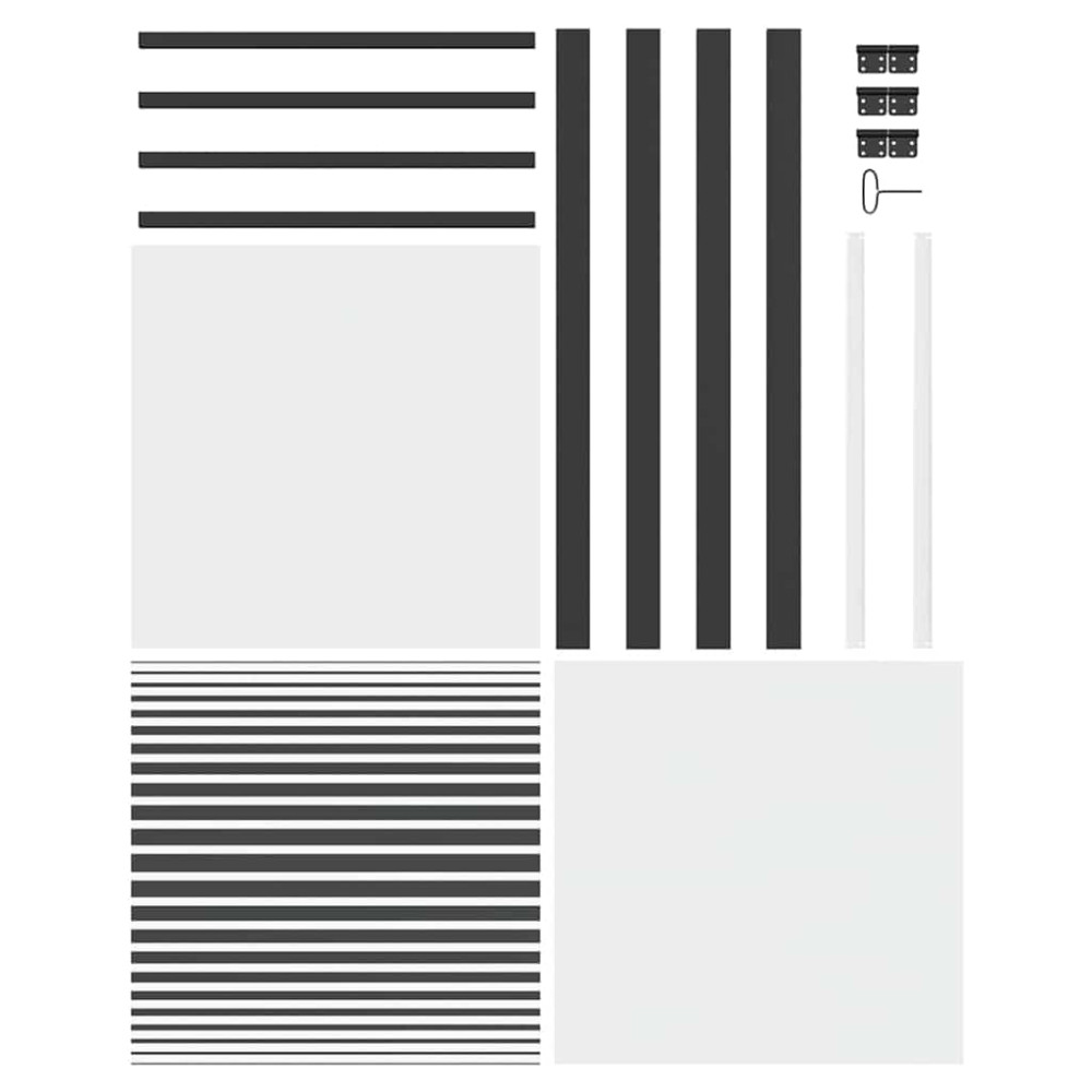 Produktbild för Glasdörr Randig Svart 76 x 3,5 x 201,5 cm Aluminium