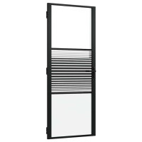 Produktbild för Glasdörr Randig Svart 83 x 3,5 x 201,5 cm Aluminium