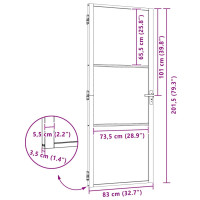 Produktbild för Glasdörr Randig Svart 83 x 3,5 x 201,5 cm Aluminium