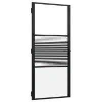 Produktbild för Glasdörr Randig Svart 93 x 3,5 x 201,5 cm Aluminium