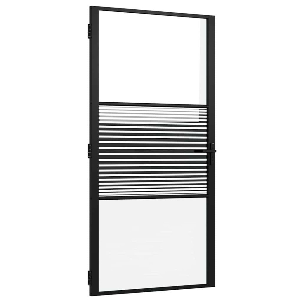 Produktbild för Glasdörr Randig Svart 102,5 x 3,5 x 201,5 cm Aluminium