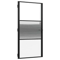 Produktbild för Glasdörr Randig Svart 102,5 x 3,5 x 201,5 cm Aluminium