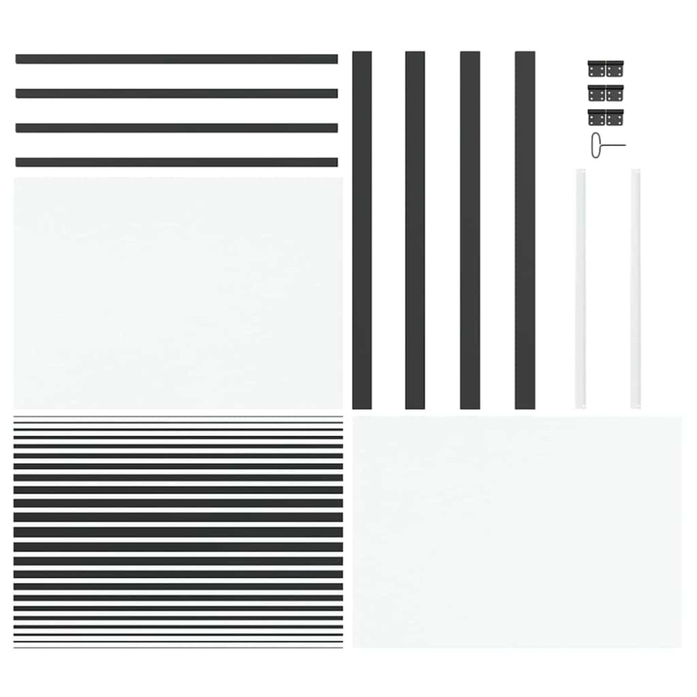 Produktbild för Glasdörr Randig Svart 102,5 x 3,5 x 201,5 cm Aluminium