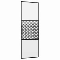 Produktbild för Glasdörr Fiskfjäll Svart 76 x 2 x 205 cm Aluminium