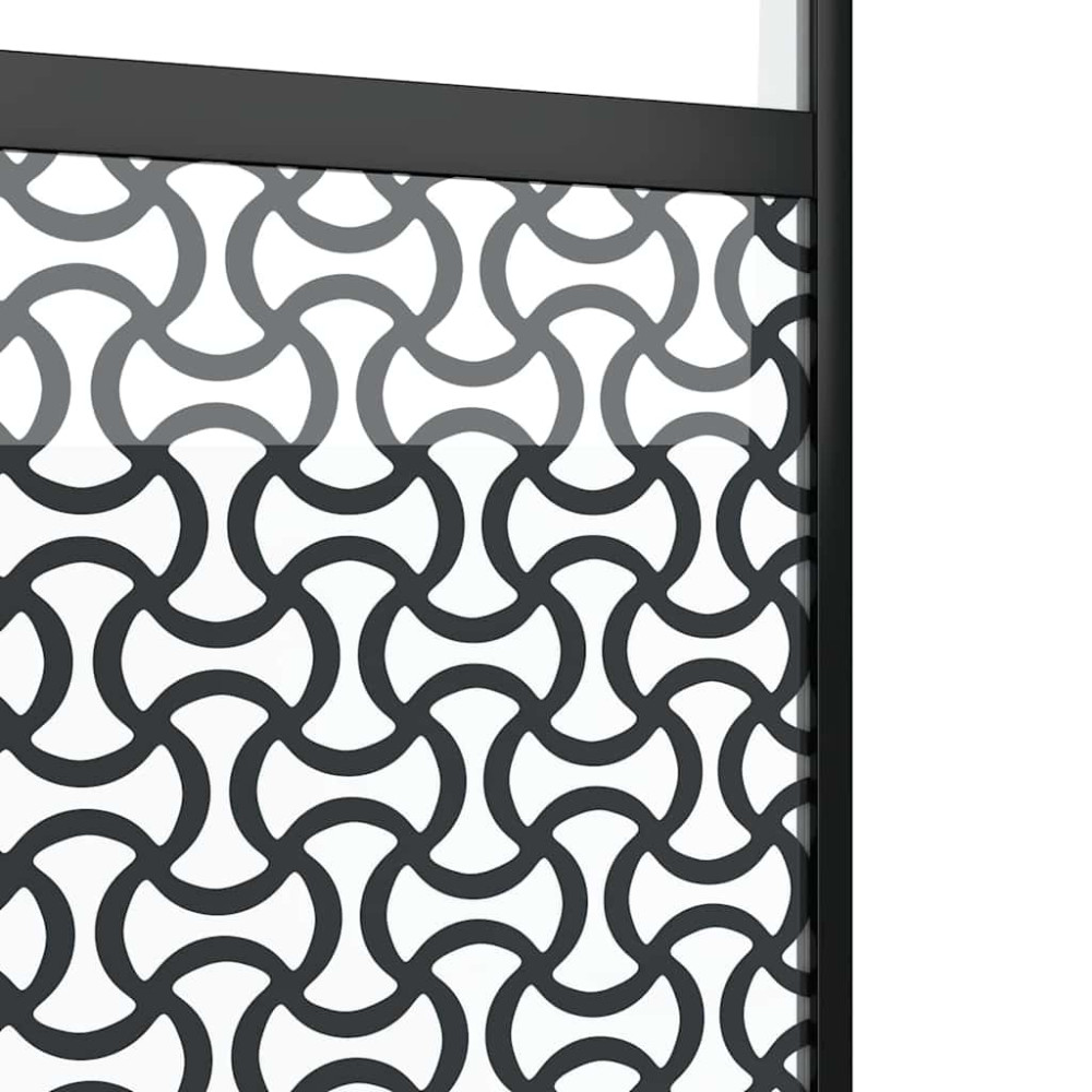 Produktbild för Glasdörr Fiskfjäll Svart 76 x 2 x 205 cm Aluminium