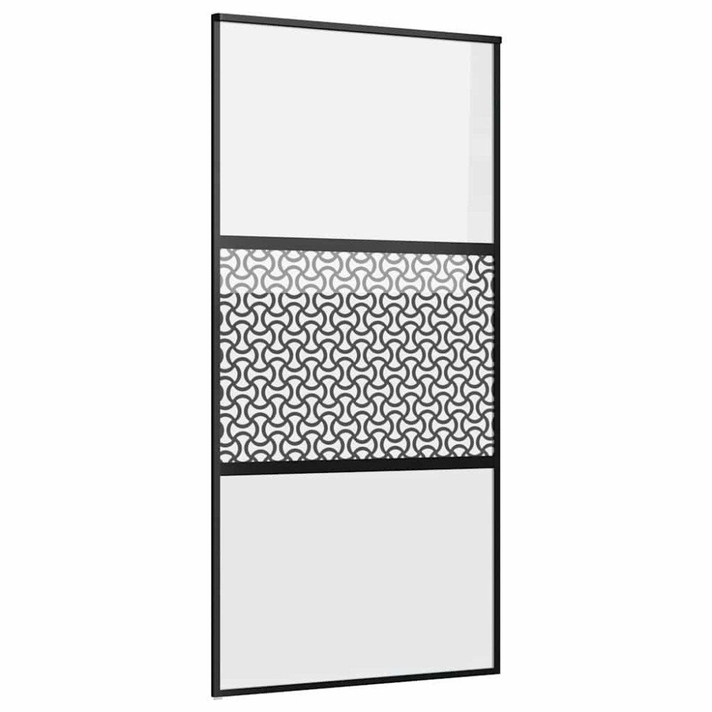 Produktbild för Glasdörr Fiskfjäll Svart 102,5 x 2 x 205 cm Aluminium
