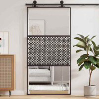Produktbild för Glasdörr Fiskfjäll Svart 102,5 x 2 x 205 cm Aluminium