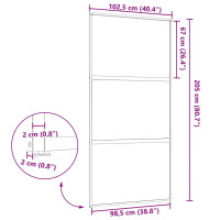 Produktbild för Glasdörr Fiskfjäll Svart 102,5 x 2 x 205 cm Aluminium