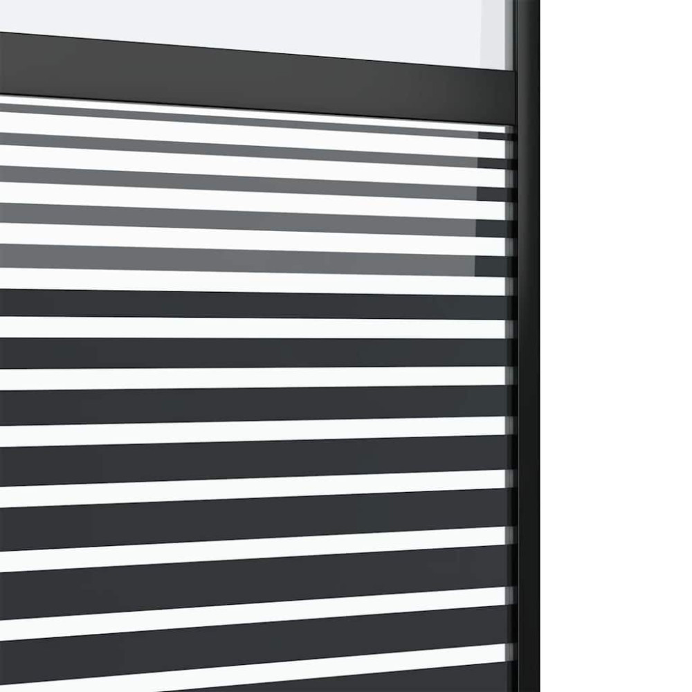 Produktbild för Glasdörr Randig Svart 76 x 2 x 205 cm Aluminium