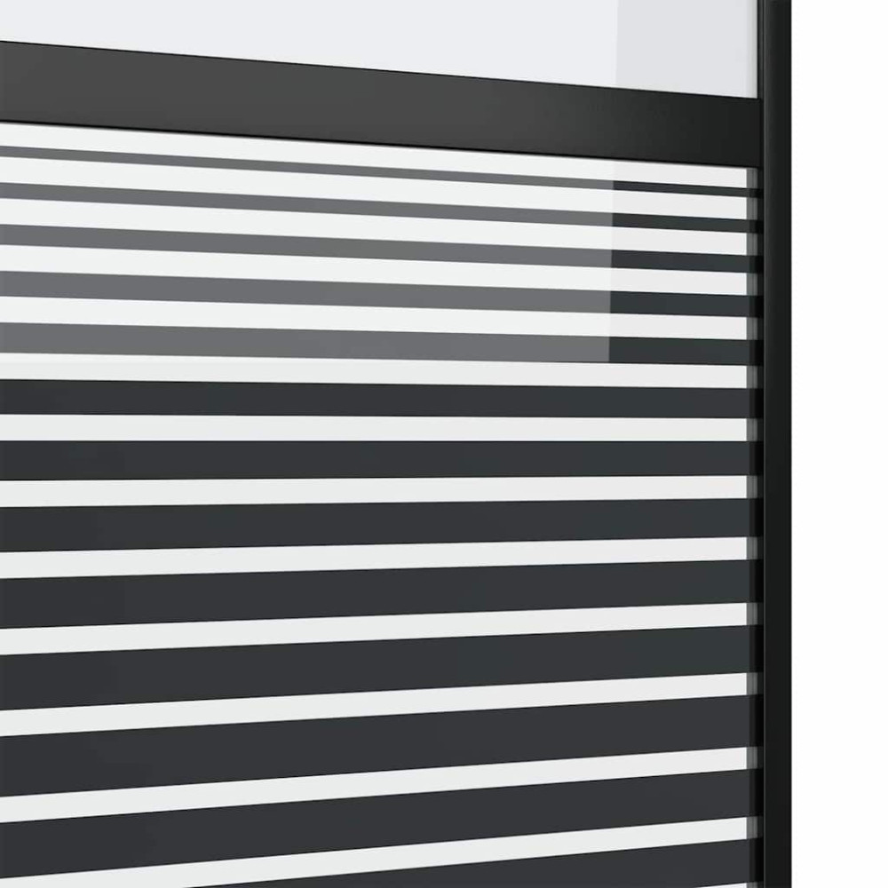 Produktbild för Glasdörr Randig Svart 90 x 2 x 205 cm Aluminium