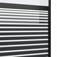 Produktbild för Glasdörr Randig Svart 90 x 2 x 205 cm Aluminium