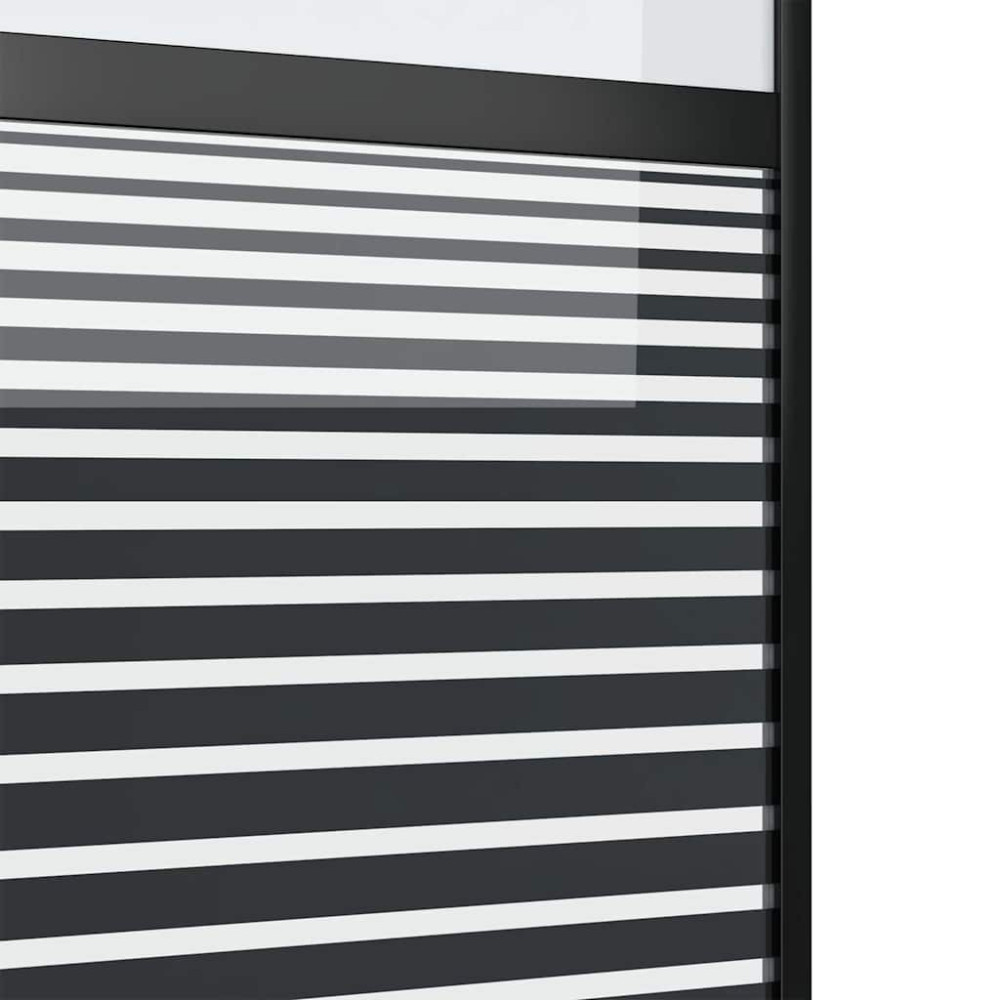 Produktbild för Glasdörr Randig Svart 102,5 x 2 x 205 cm Aluminium