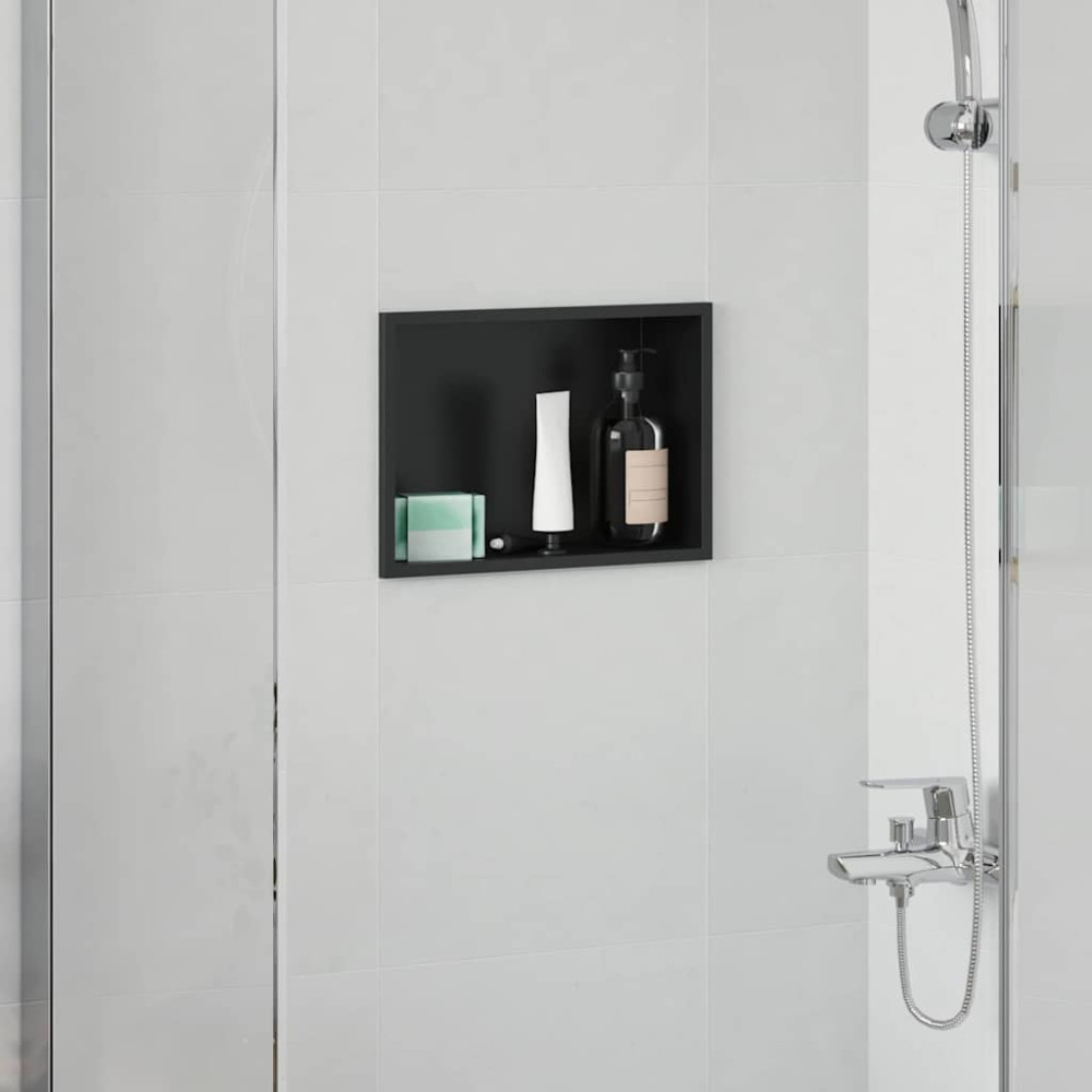 Produktbild för Dusch Nisch Svart 30 x 20 x 9,5 cm Rostfritt stål