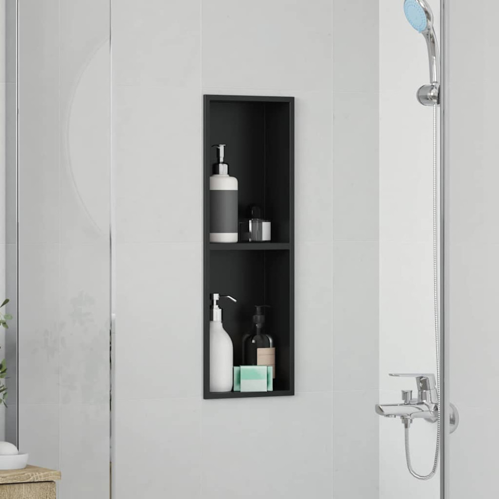 Produktbild för Dusch Nisch Svart 60 x 20 x 9,5 cm Rostfritt stål
