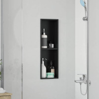 Produktbild för Dusch Nisch Svart 60 x 20 x 9,5 cm Rostfritt stål