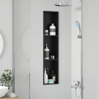 Produktbild för Dusch Nisch Svart 90 x 20 x 9,5 cm Rostfritt stål