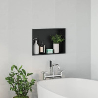 Produktbild för Dusch Nisch Svart 45 x 30 x 9,5 cm Rostfritt stål