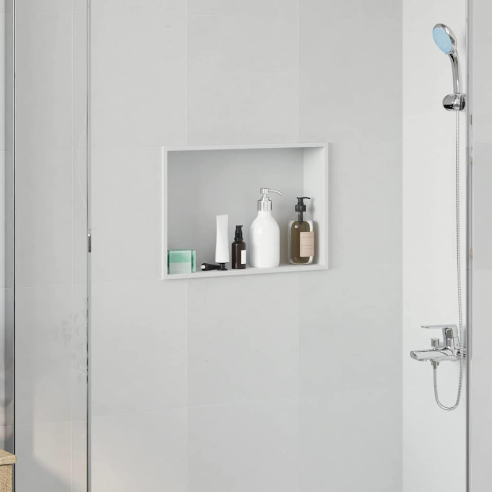 Produktbild för Dusch Nisch Vit 45 x 30 x 9,5 cm Rostfritt stål